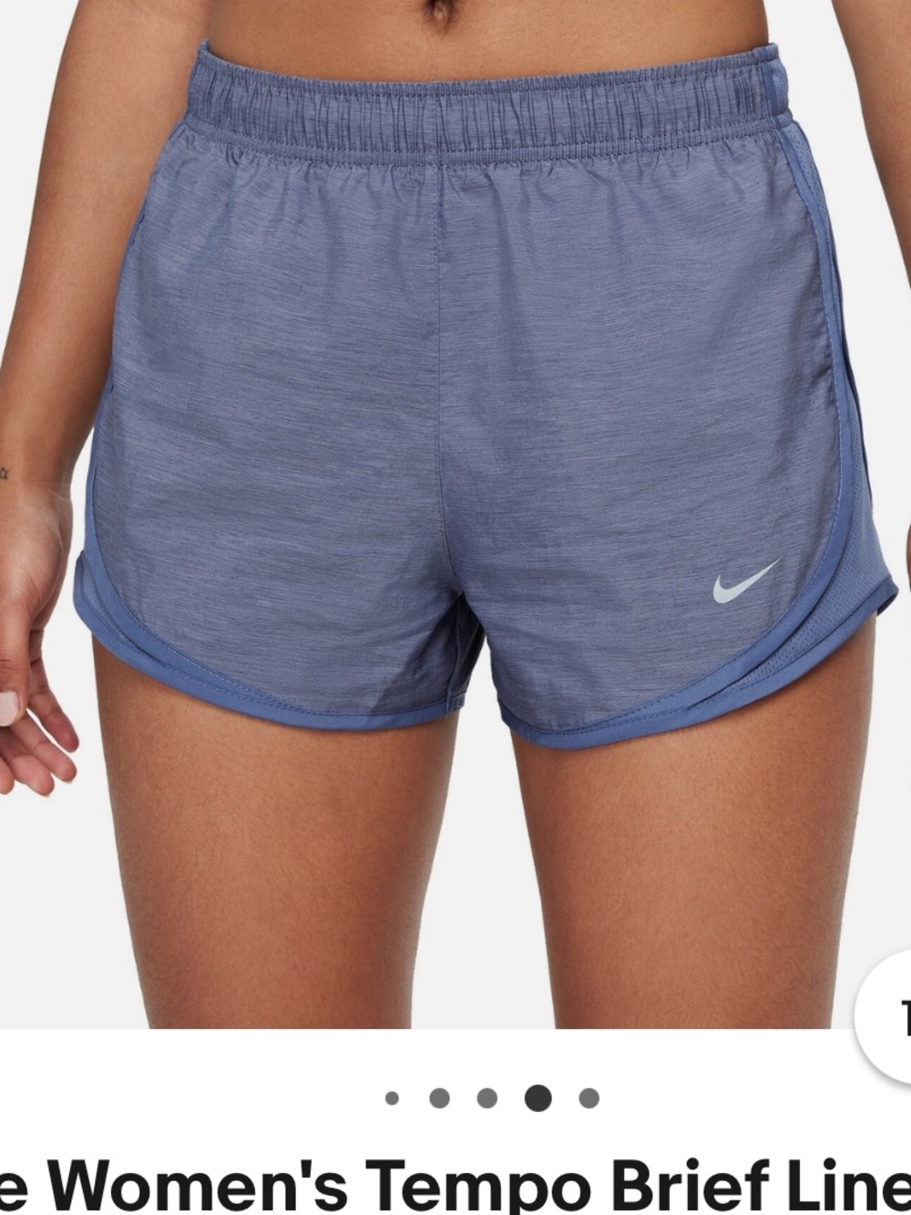Nike Women’s Tempo Brief lined running shorts in size medium colors-blue & grey
